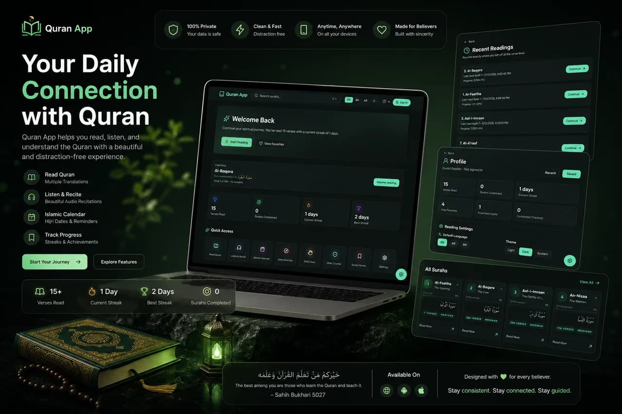 Quran Web App interface